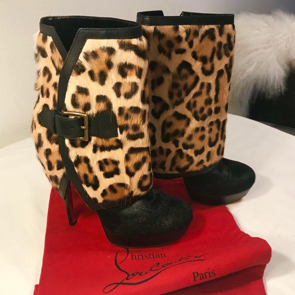 Christian Louboutin❤️ leopard OR black pony boots